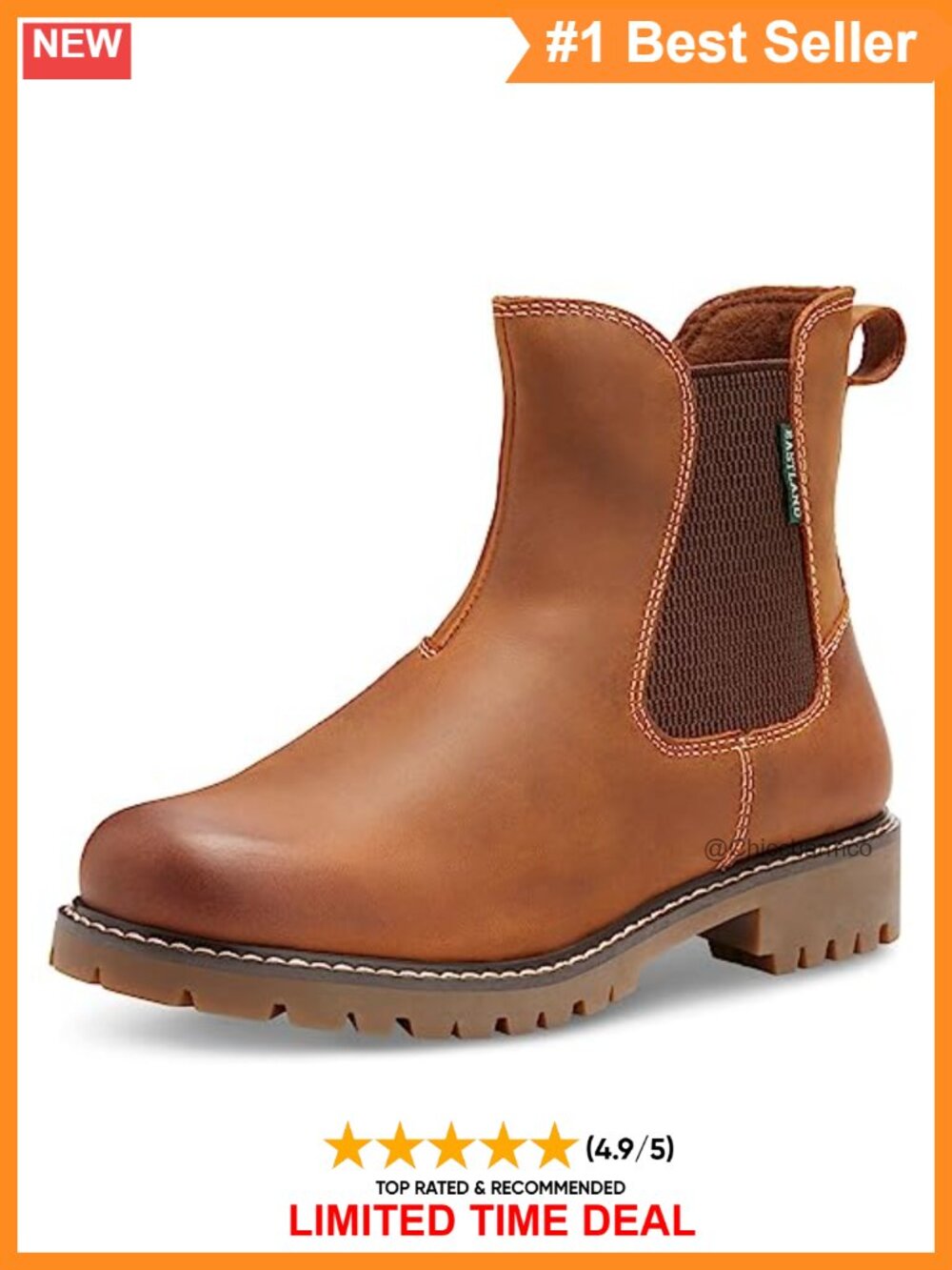 Full-Grain Leather Chelsea Boots Memory Foam Comfort Ankle Boots